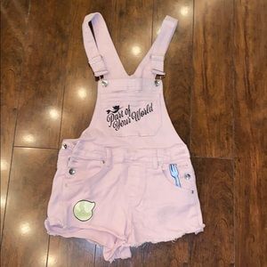 Pink disney ariel overall shorts